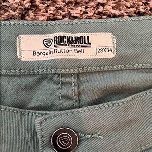 Rock & Roll Cowgirl Green Flare Jeans